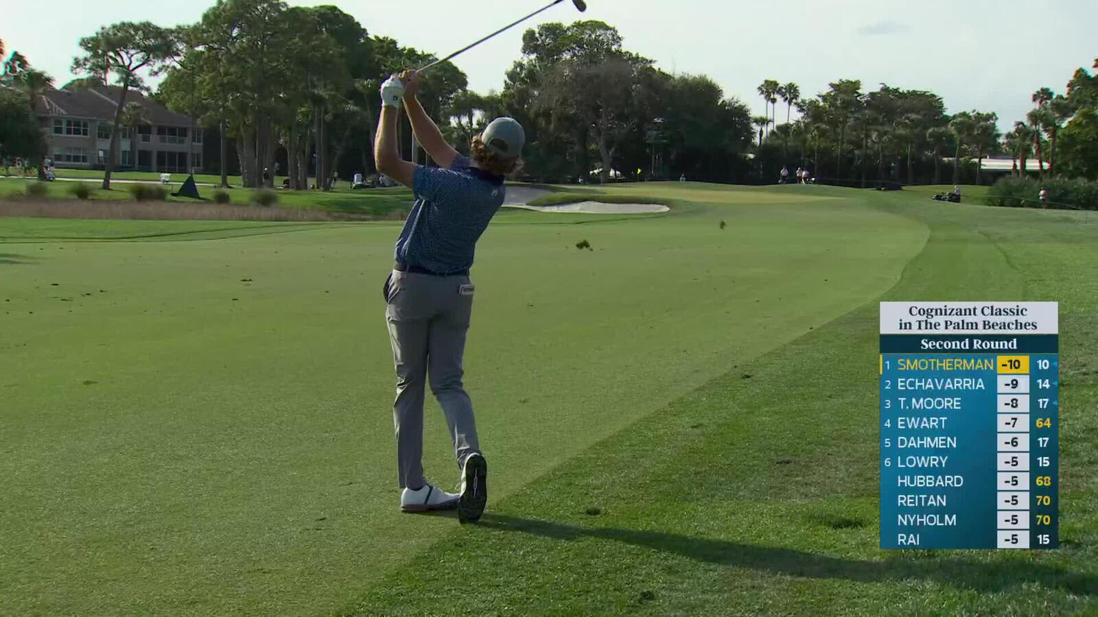 Austin Smotherman hits 150-yard approach to 8 feet, sets up birdie on No. 2 at Cognizant Classic