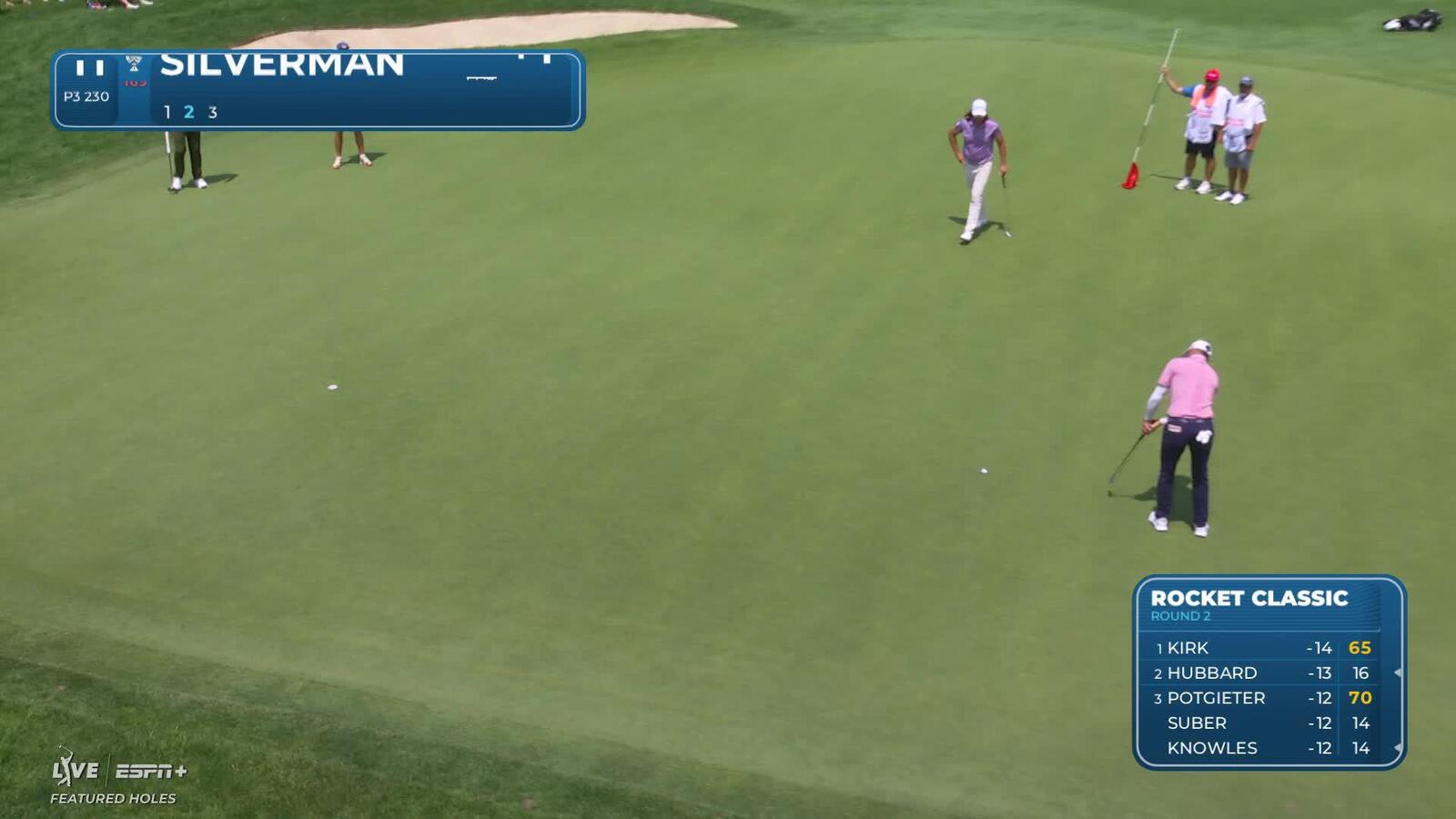 Ben Silverman sinks a 25-foot birdie putt on No. 11 at Rocket Classic