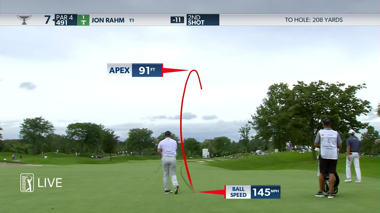 Jon Rahm fades in approach to set up birdie at THE NORTHERN TRUST