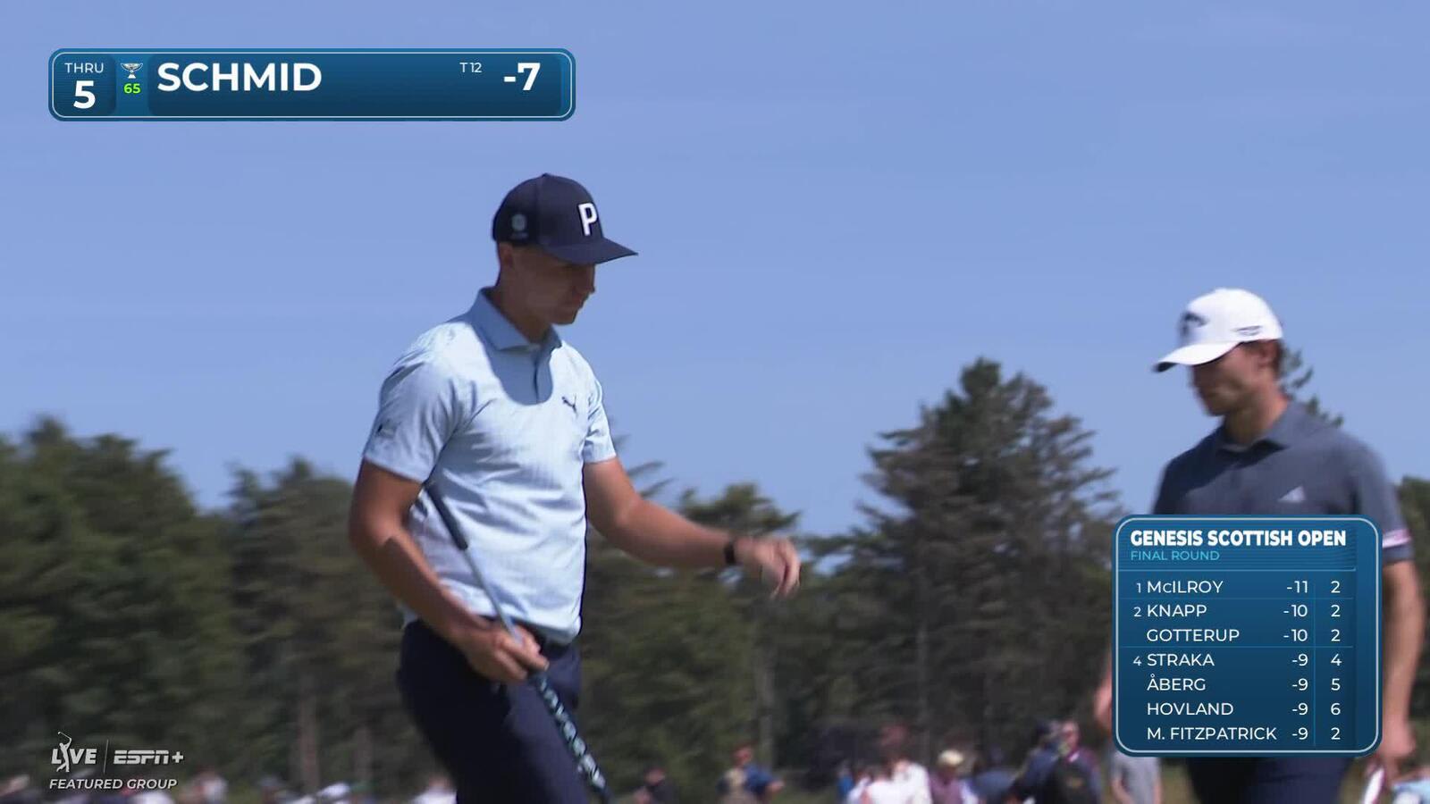 Matti Schmid makes birdie on No. 5 at Genesis Scottish Open