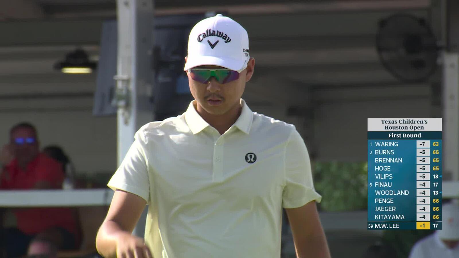 Min Woo Lee sinks 14-foot birdie putt on No. 18 at Texas Children's