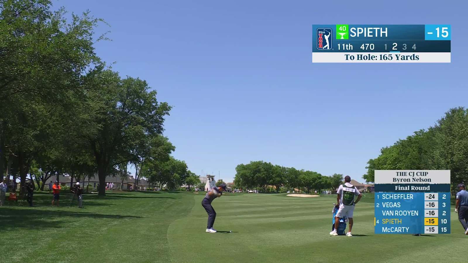 Jordan Spieth spins approach back for birdie on No. 11 at THE CJ CUP
