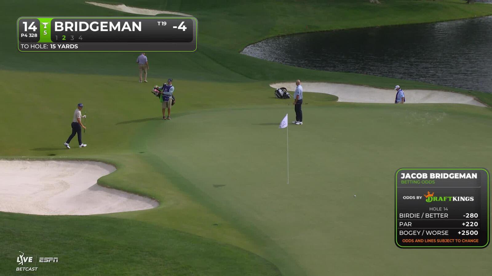 Jacob Bridgeman sinks 11-foot birdie putt on No. 14 at Truist Championship
