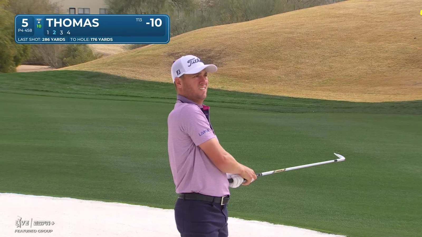 Justin Thomas hits tight iron from fairway bunker and birdies at WM Phoenix Open