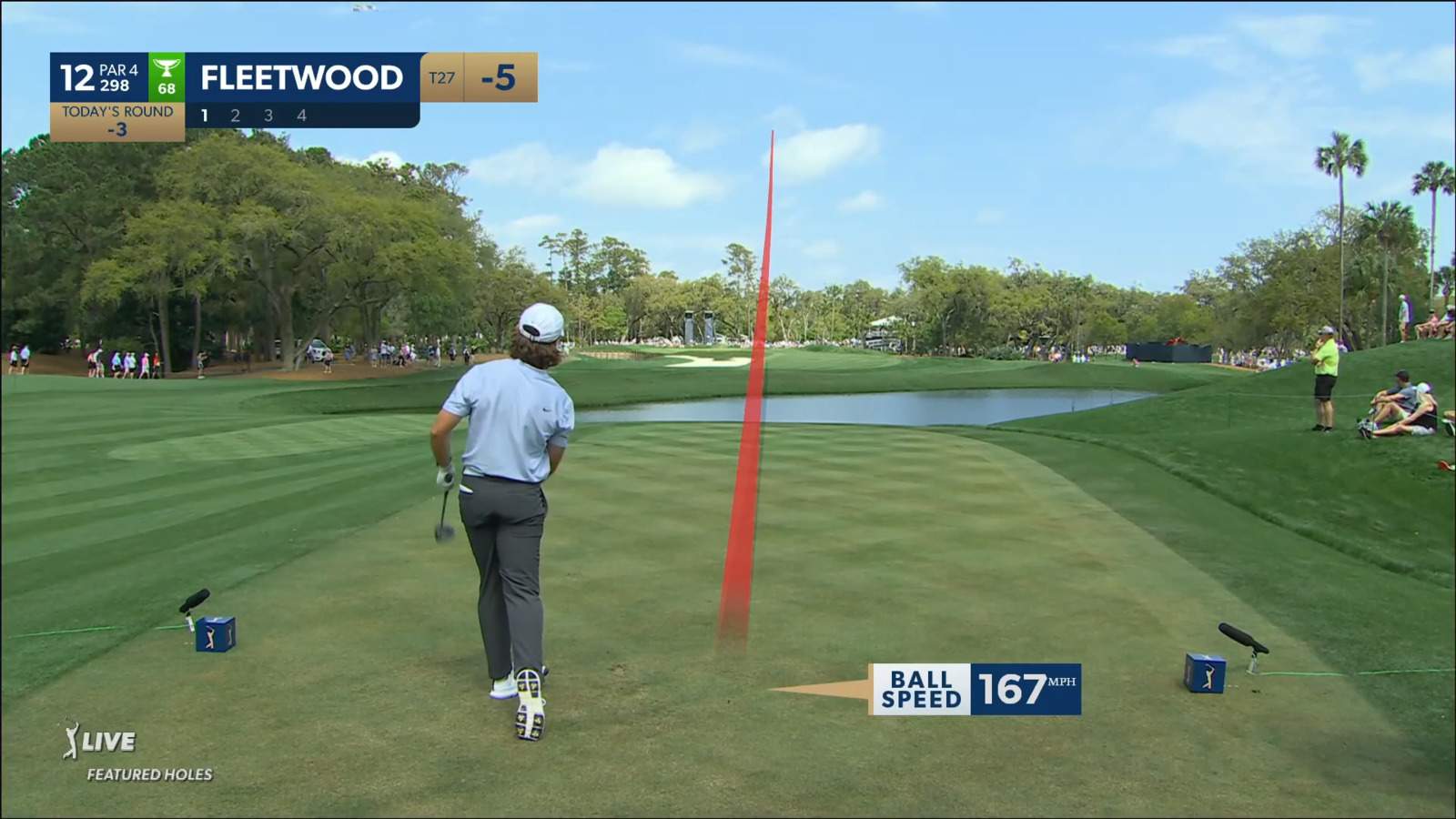Tommy Fleetwood drives it pin-high to set up birdie at THE PLAYERS