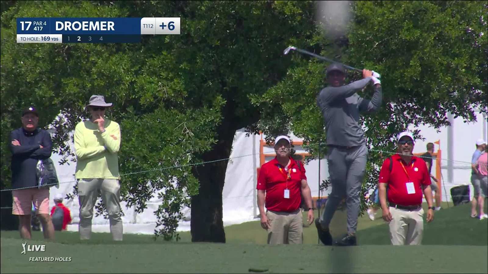 Jesse Droemer goes flag hunting to set up birdie at Houston Open