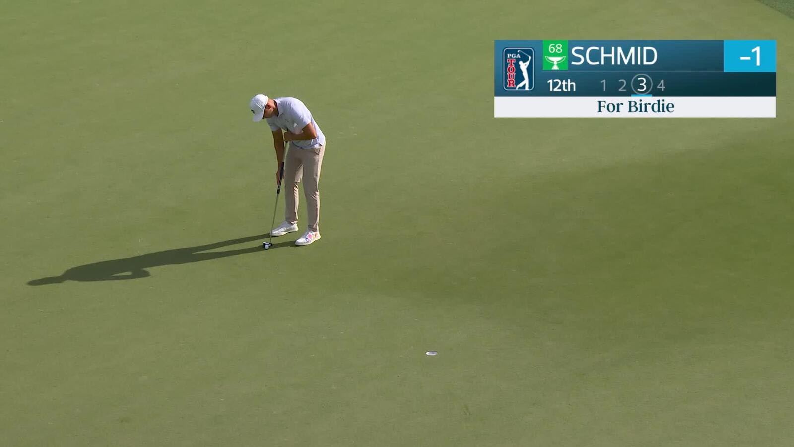 Matti Schmid sinks 11-foot birdie putt on No. 12 at Texas Children's