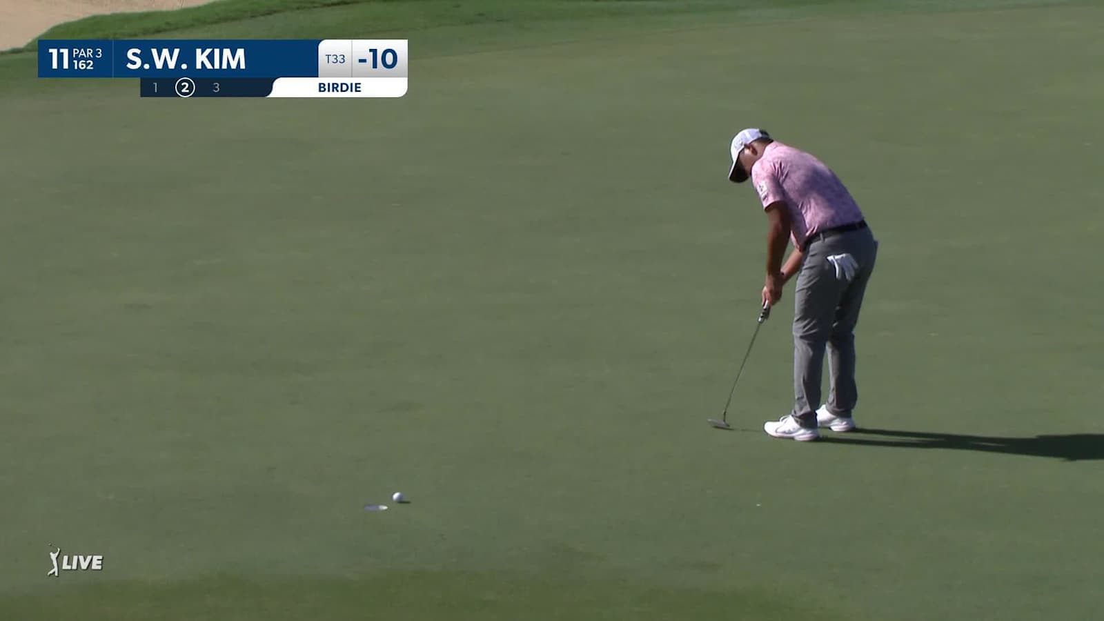 Si Woo Kim makes birdie putt at Sentry