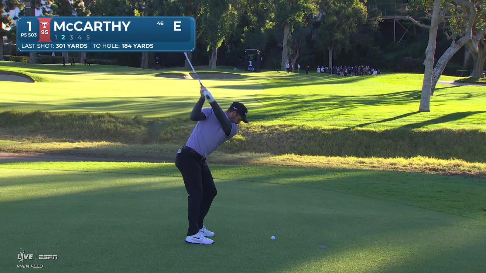 Denny McCarthy sinks 3-foot birdie putt on No. 1 at The Genesis