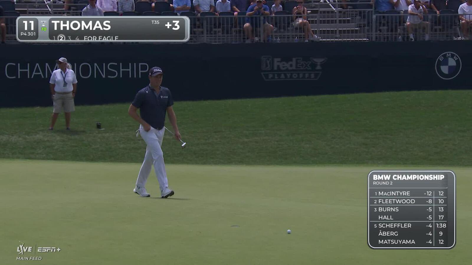 Justin Thomas makes birdie on No. 11 at BMW Championship
