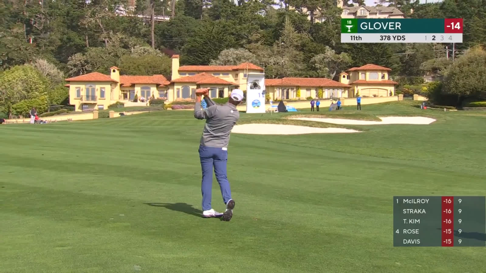 Lucas Glover hits it close to set up birdie at AT&T Pebble Beach