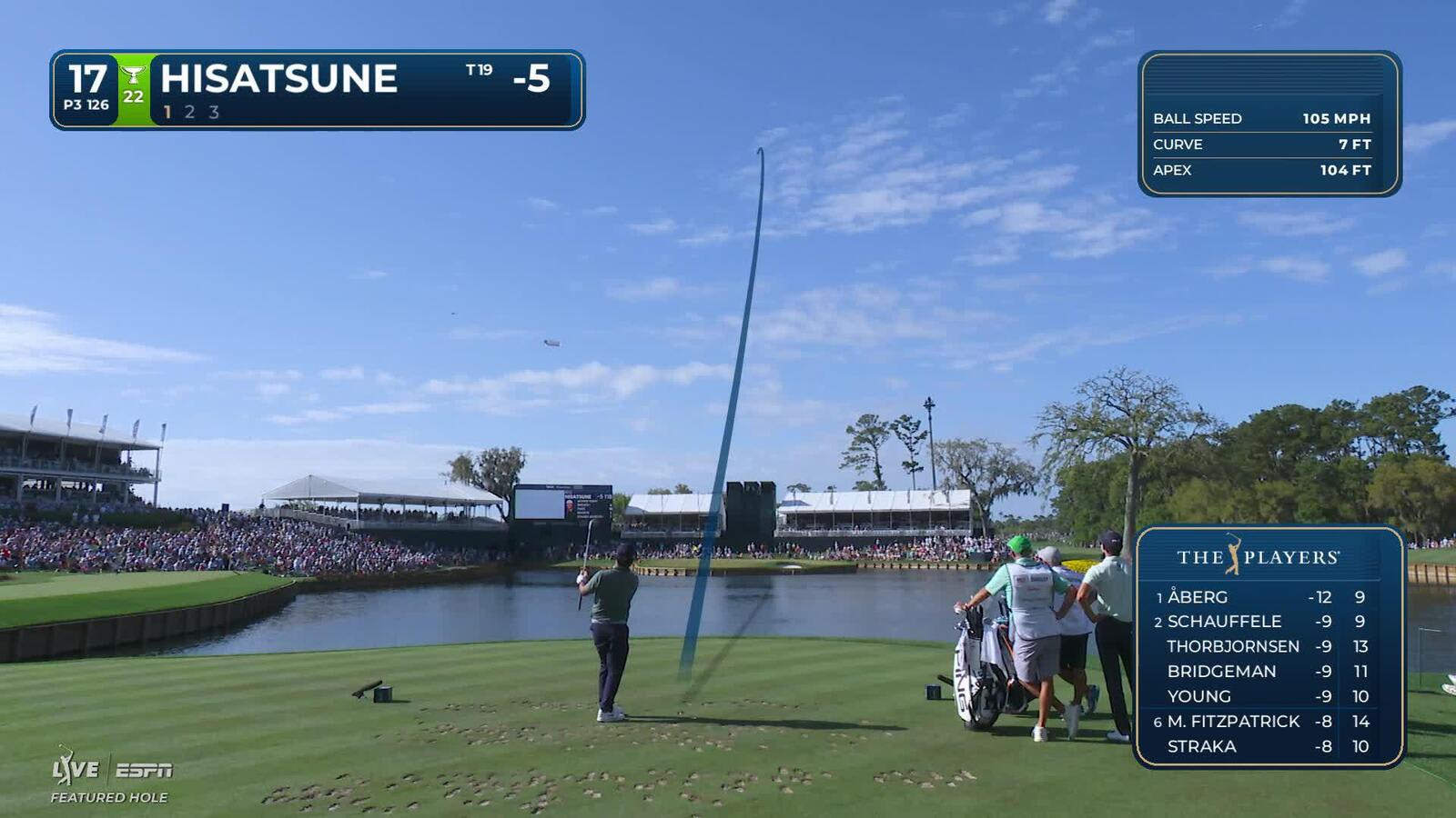Ryo Hisatsune hits 128-yard tee shot to 6 feet, sets up birdie on No. 17 at THE PLAYERS