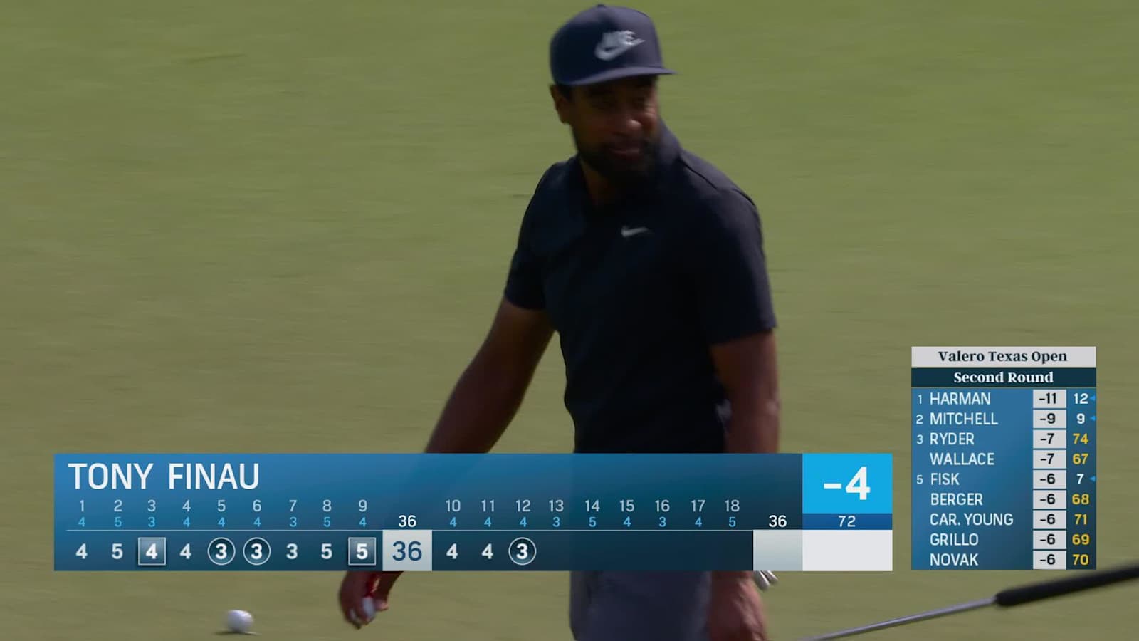 Tony Finau sinks a 30-foot birdie putt at Valero