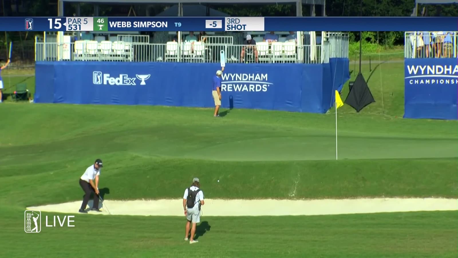 Webb Simpson's up-and-down birdie from bunker at Wyndham