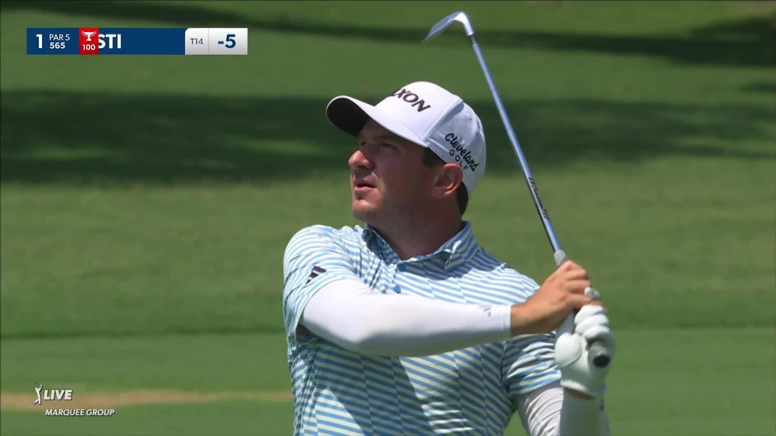 Alejandro Tosti makes birdie on No. 1 at Charles Schwab
