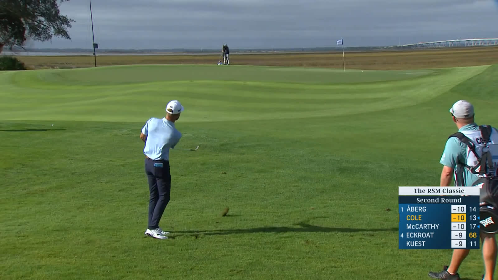 Eric Cole chips it close to set up birdie at The RSM Classic