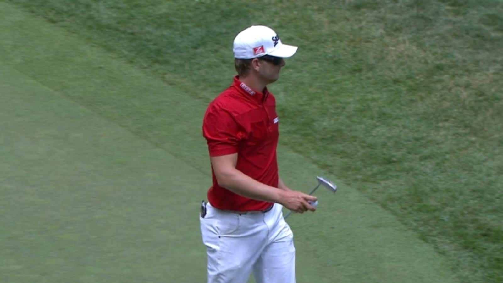 Chris Stroud converts his 24-foot putt for birdie at The Greenbrier