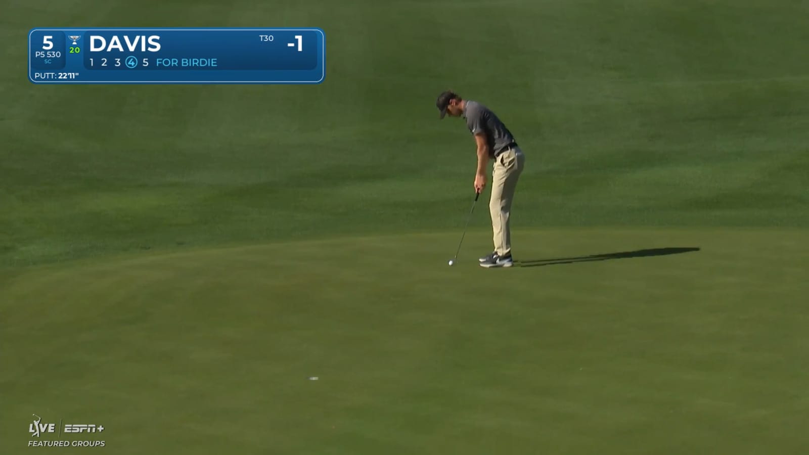 Cam Davis bends in  22-foot birdie putt at The American Express