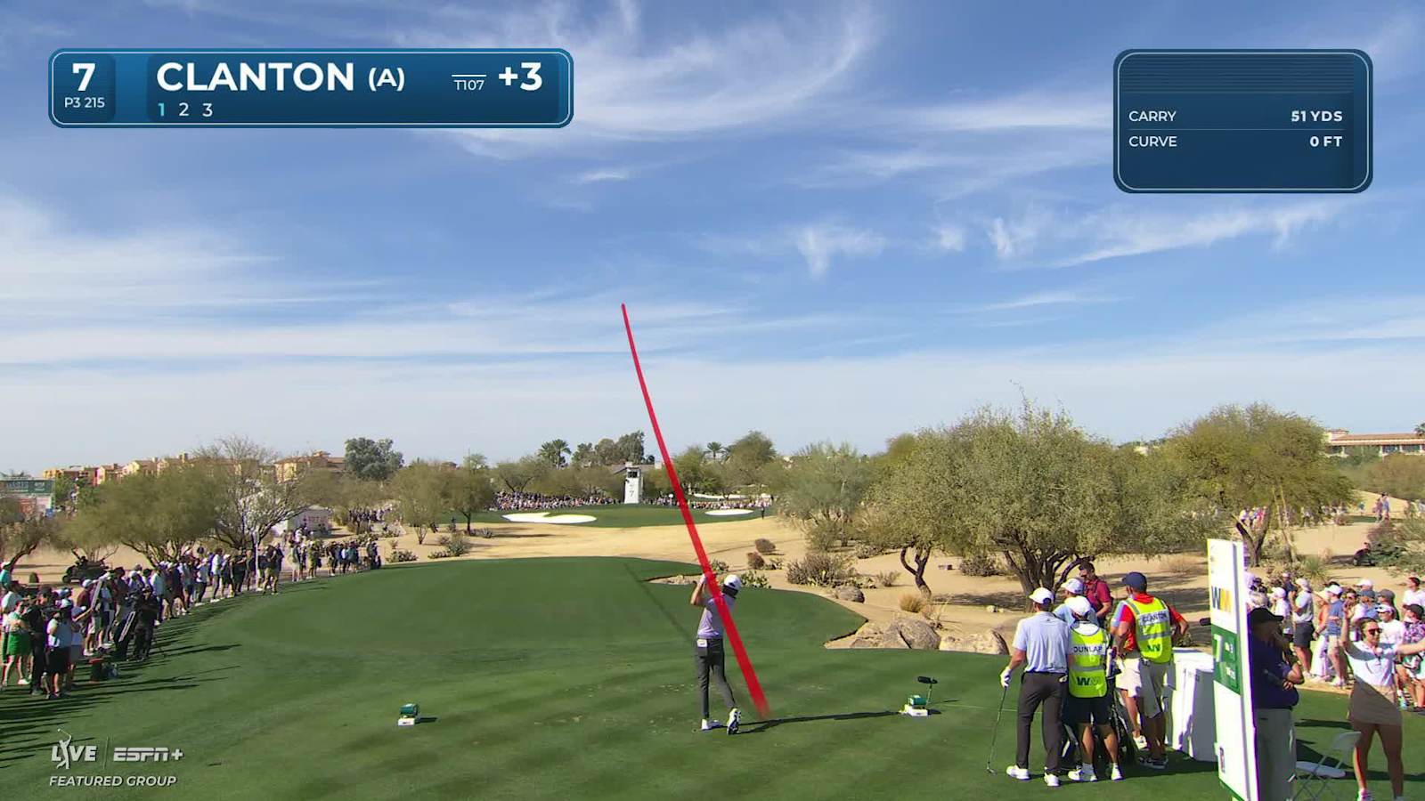 Luke Clanton fades tee shot close and birdies at WM Phoenix Open