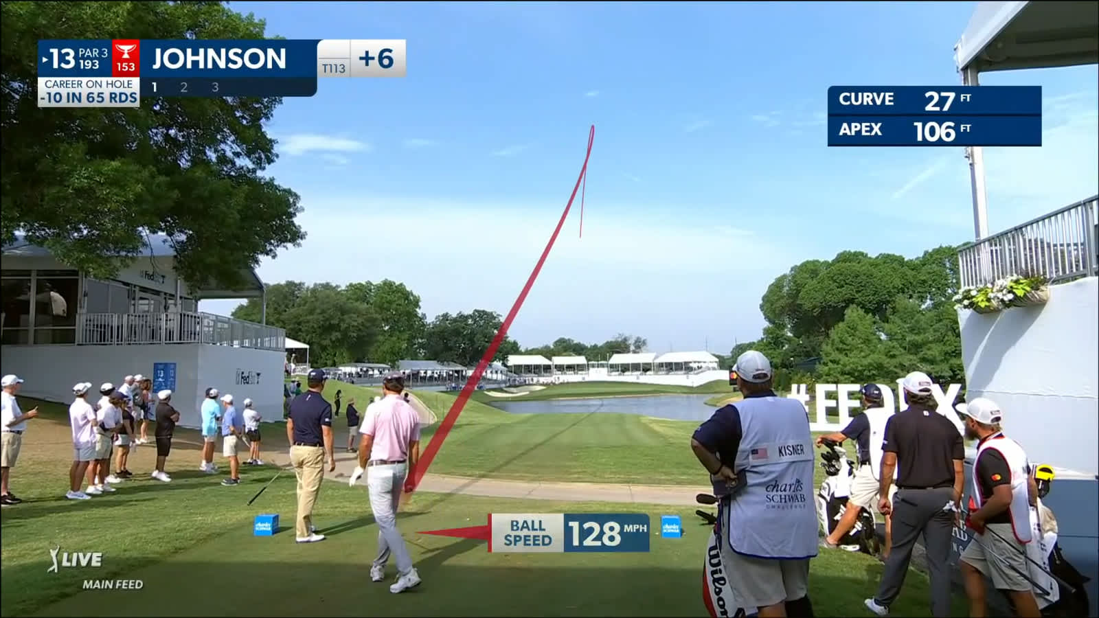 Zach Johnson dials in tee shot to set up birdie at Charles Schwab
