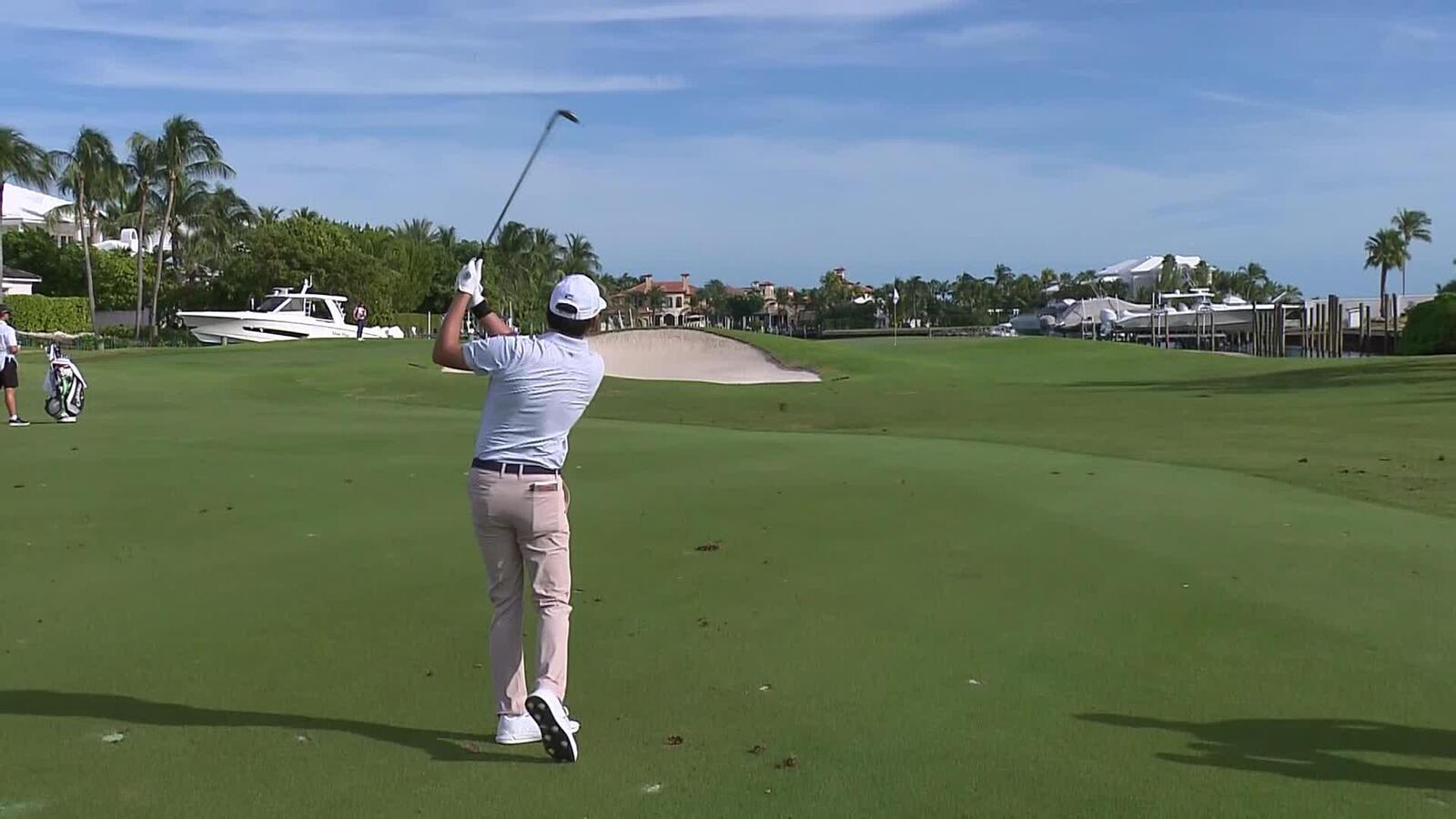 Patrick Welch makes birdie on No. 11 at Bahamas Classic Atlantis