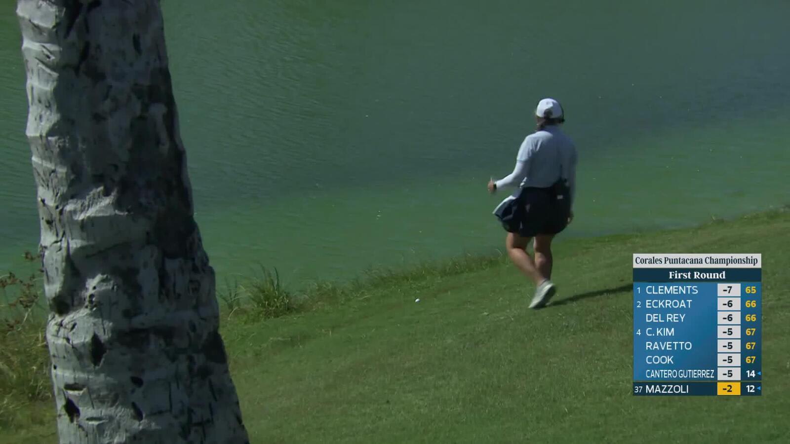 Stefano Mazzoli sinks 3-foot birdie putt on No. 4 at Corales Puntacana