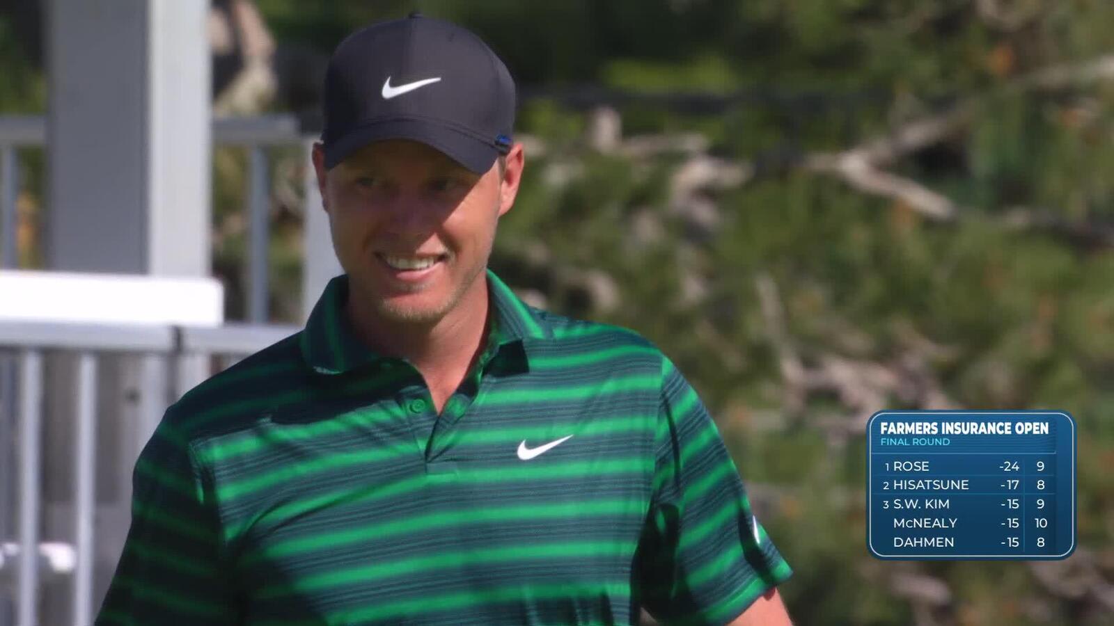 Cam Davis holes out from 98-foot bunker for eagle at Farmers