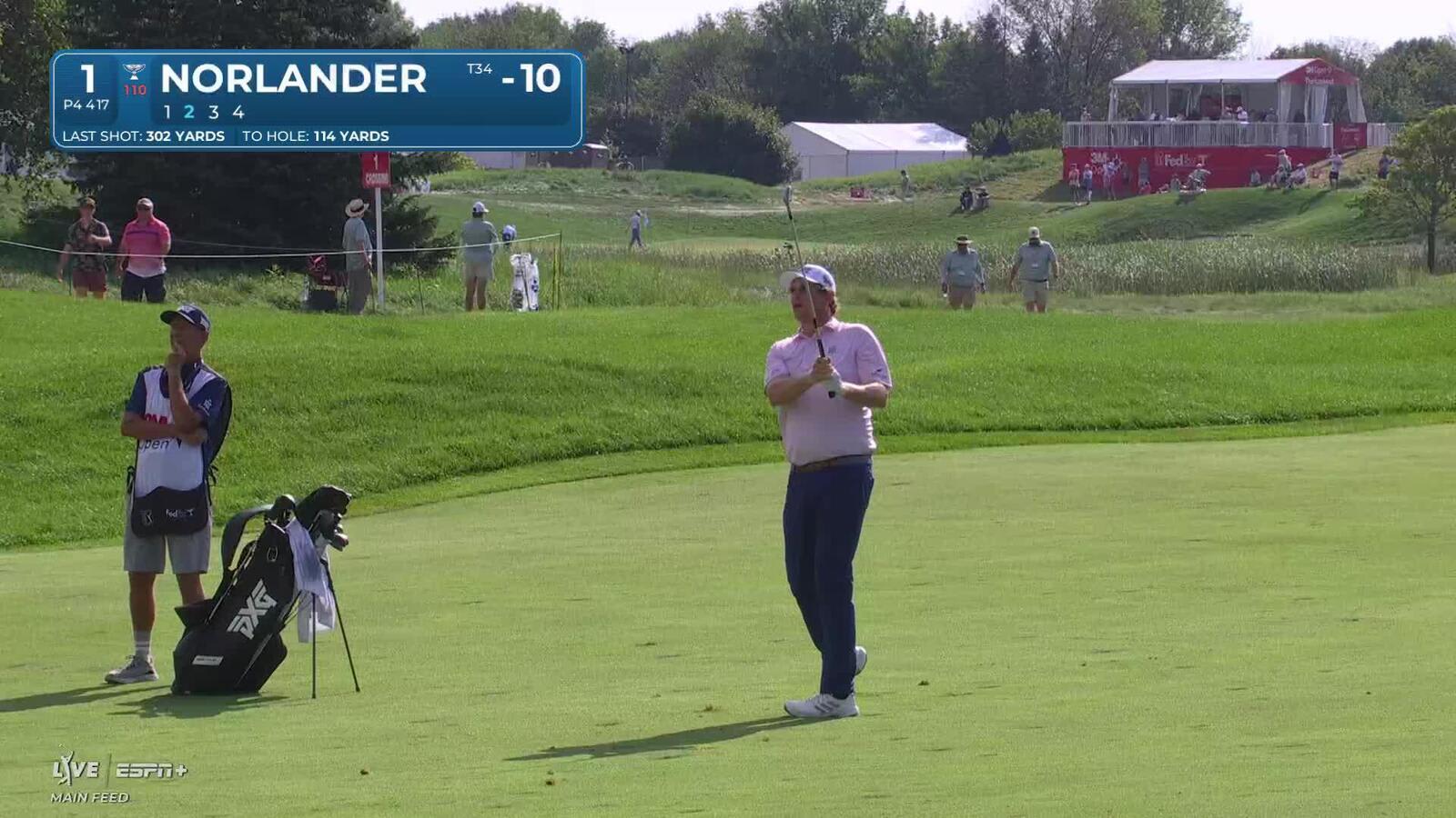 Henrik Norlander makes birdie on No. 1 at 3M Open