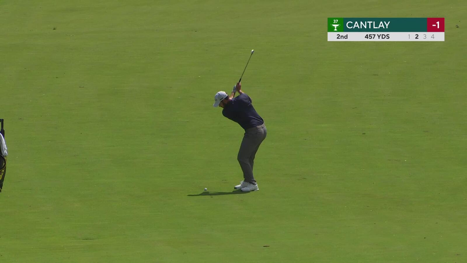 Patrick Cantlay's 123-yard approach sets up birdie on No. 2 at the Memorial