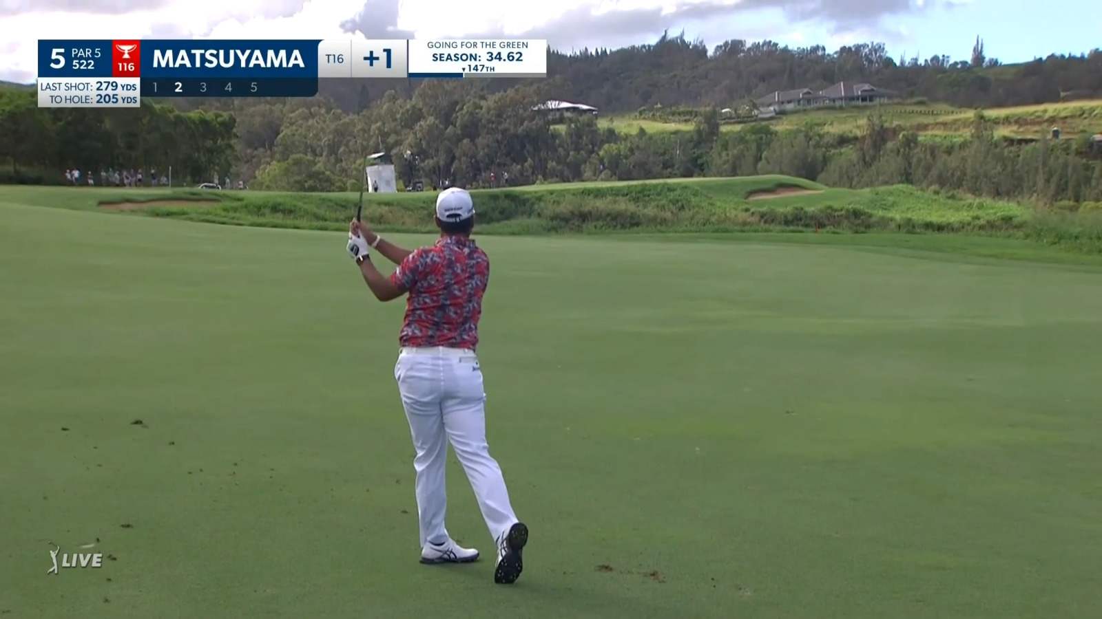 Hideki Matsuyama's approach to 25 feet leads to birdie at Sentry