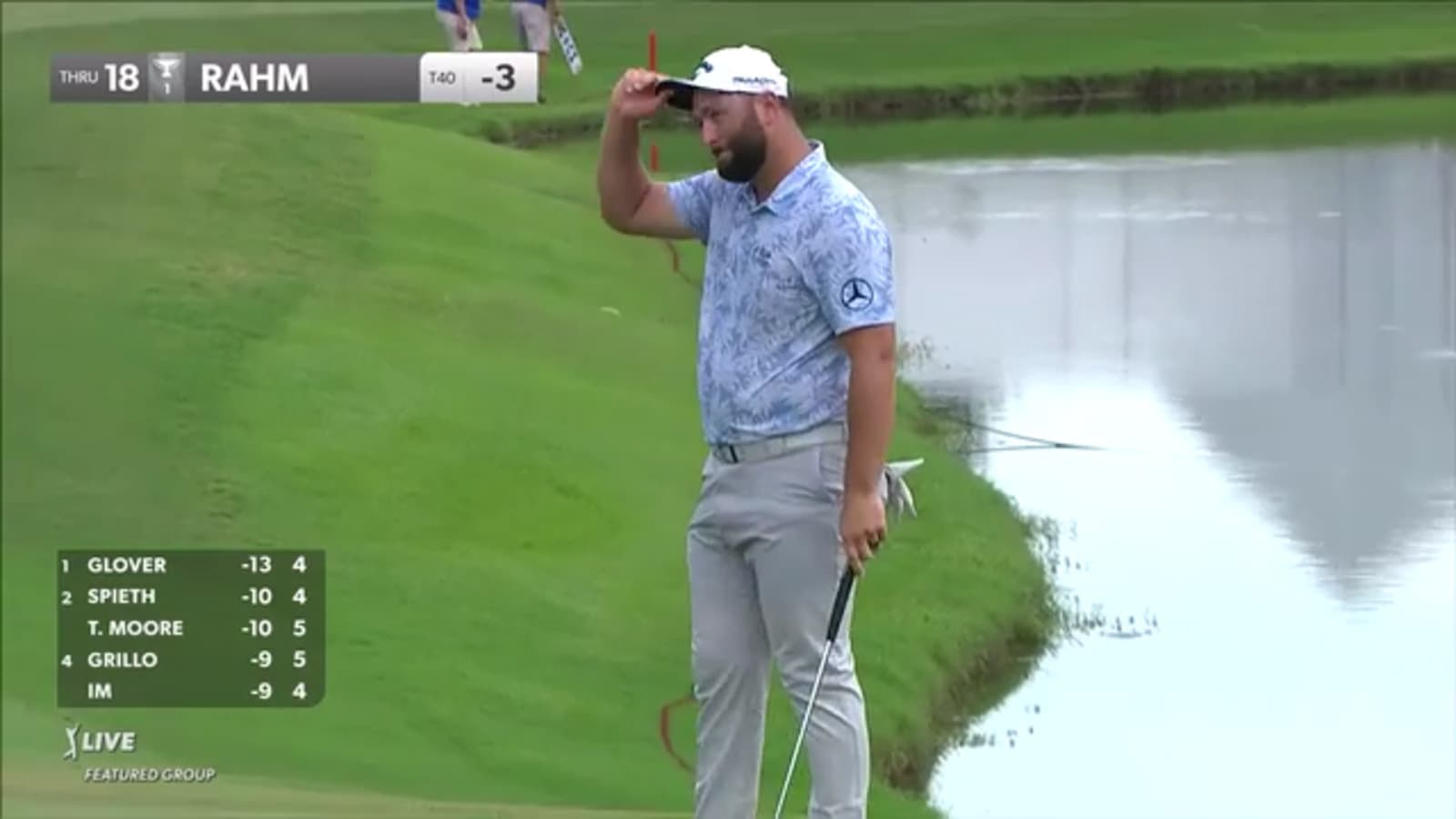 Jon Rahm finishes round with birdie on No. 18 at FedEx St. Jude