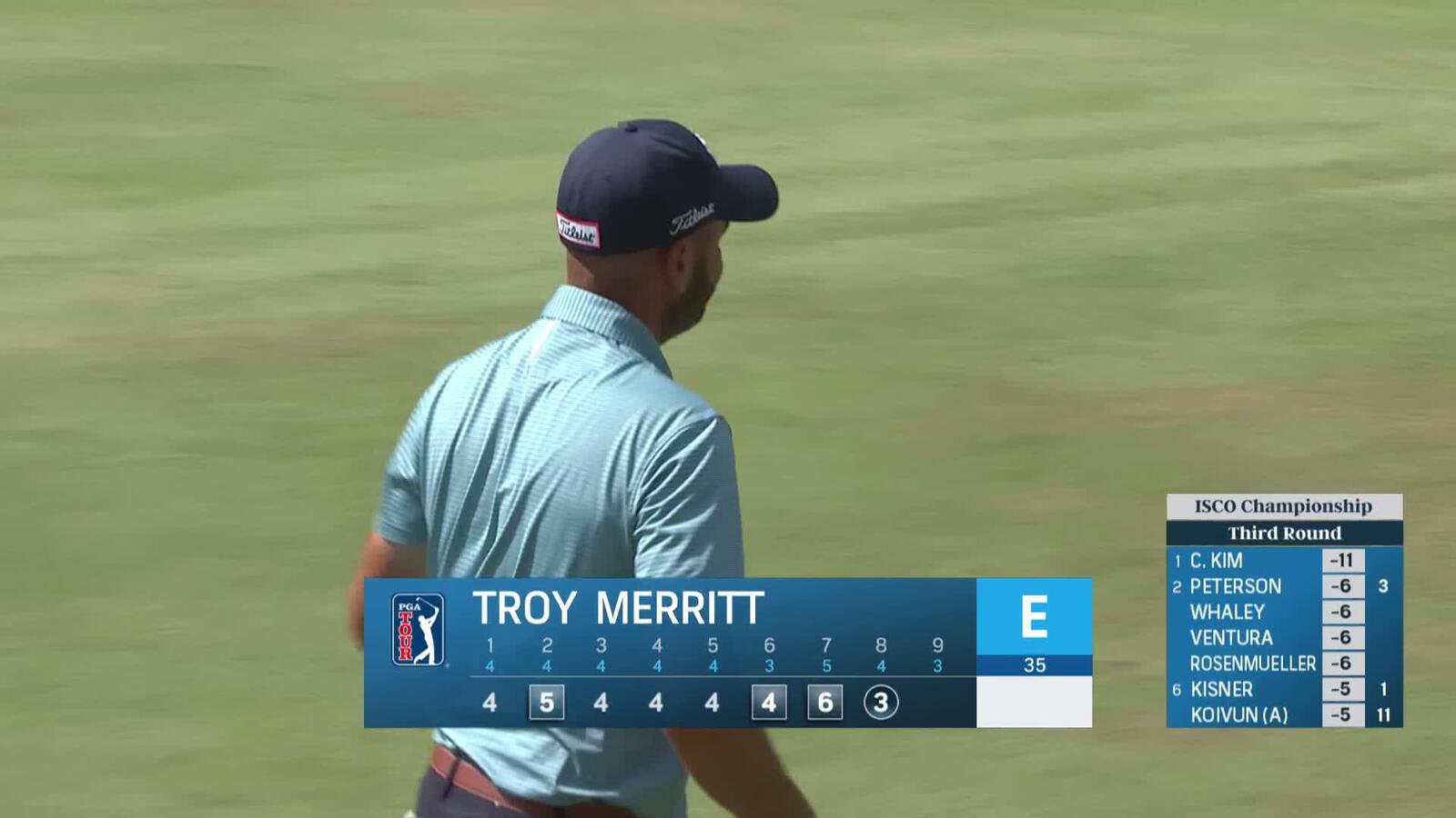 Troy Merritt sinks a 20-foot birdie putt on No. 8 at ISCO Championship