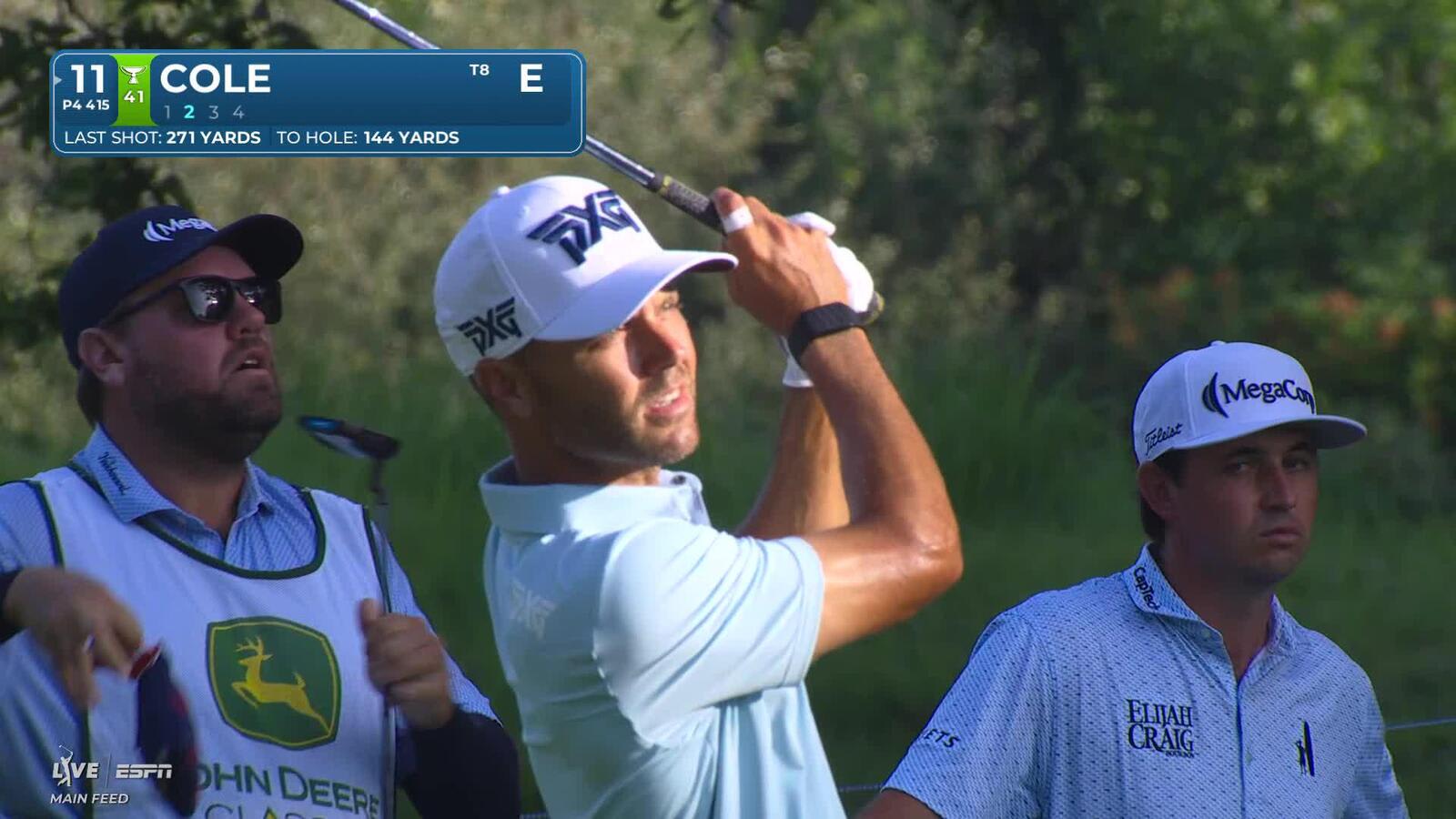 Eric Cole's 143-yard approach sets up birdie on No. 11 at John Deere