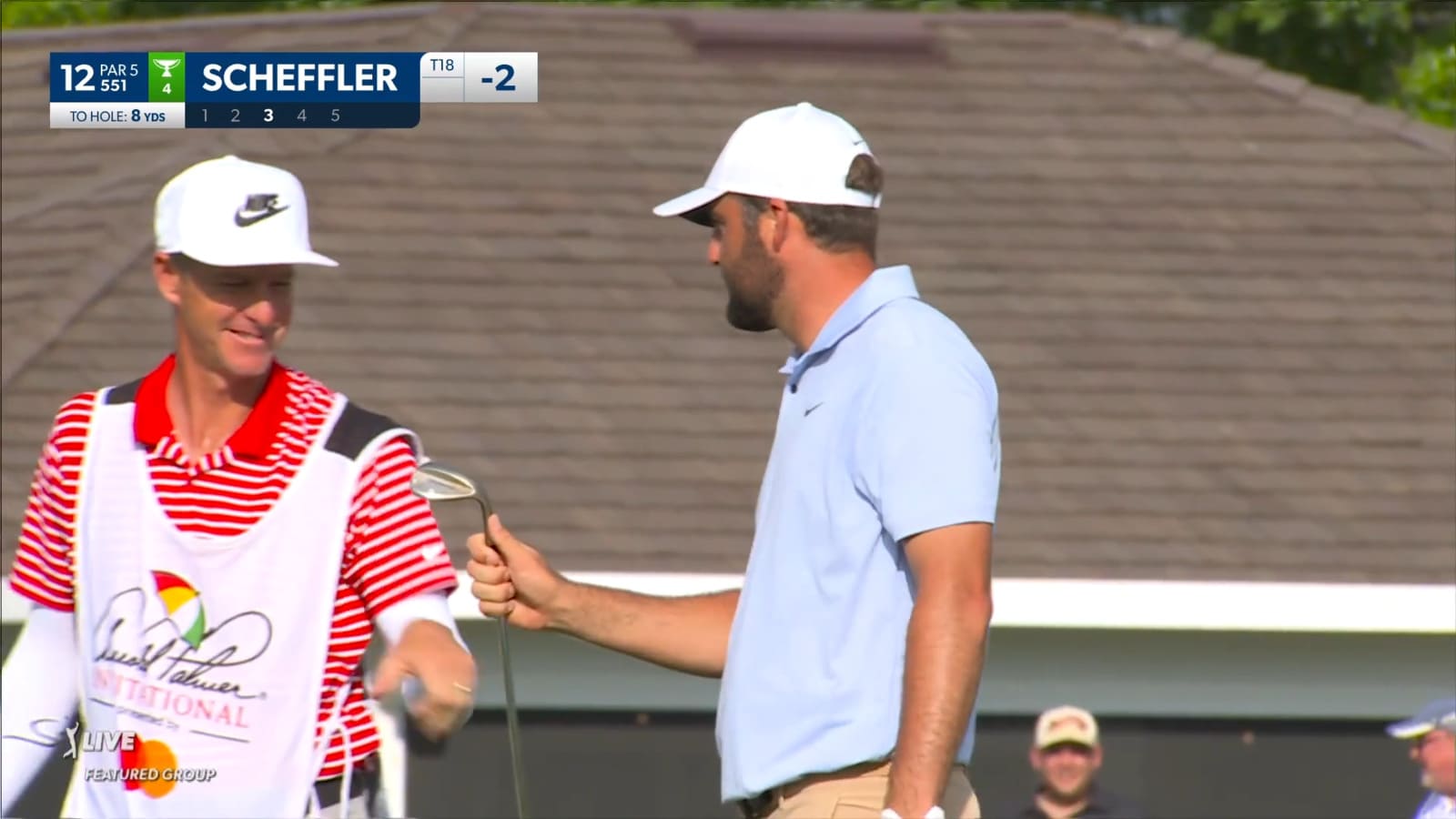 Scottie Scheffler bounces back with an eagle chip-in on No. 12 at Arnold Palmer