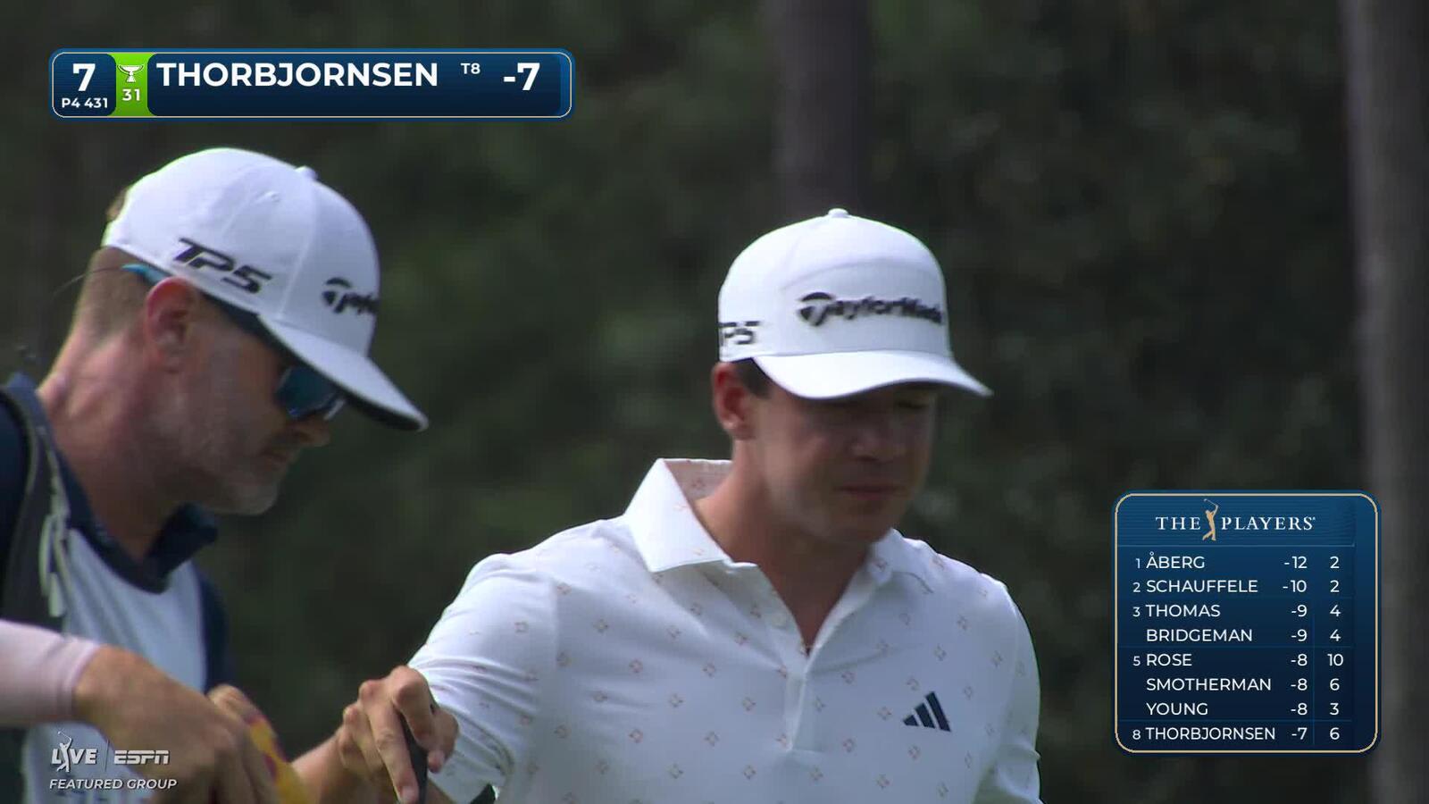 Michael Thorbjornsen hits 132-yard approach to 3 feet, sets up birdie on No. 7 at THE PLAYERS