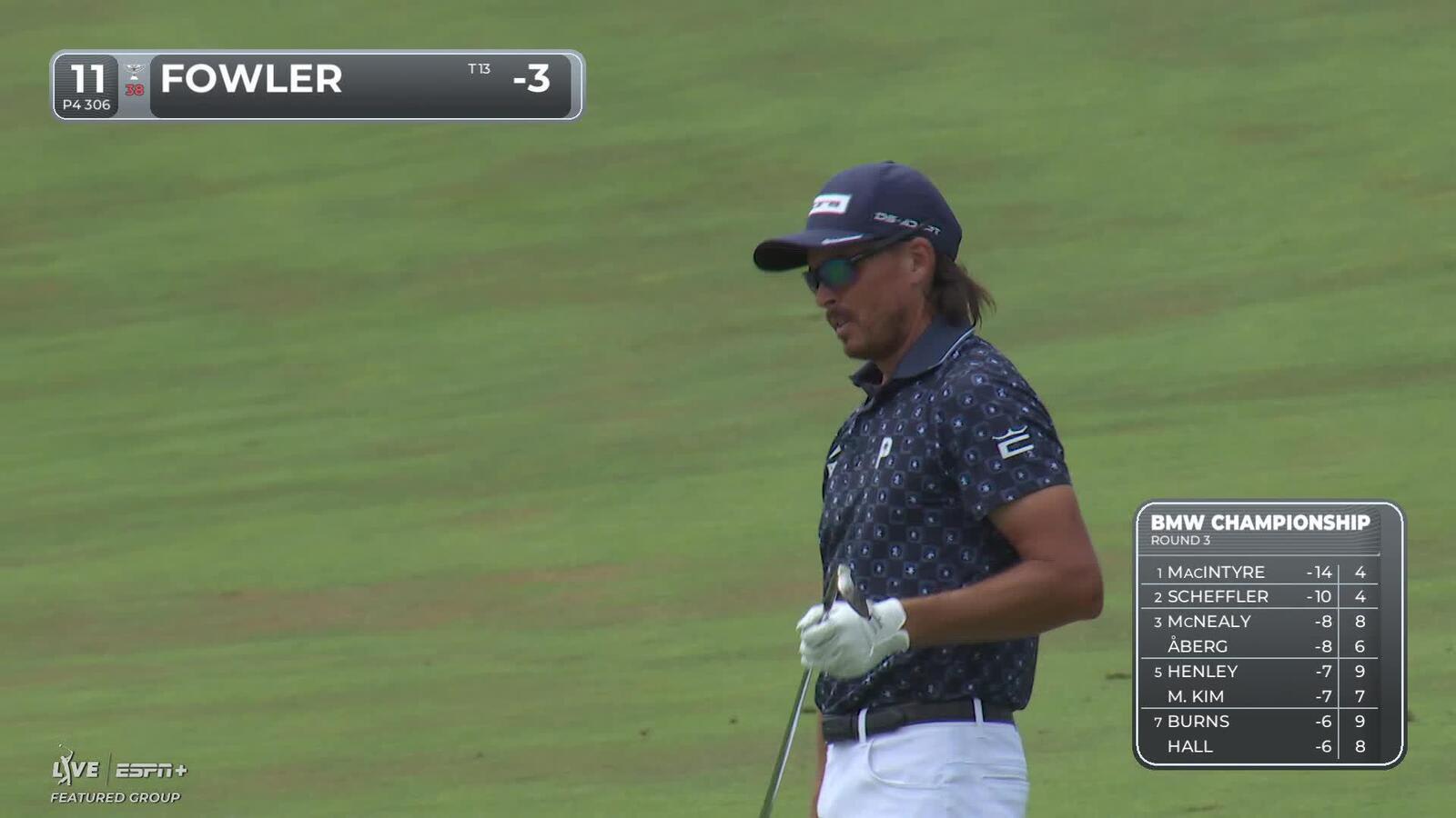 Rickie Fowler makes birdie on No. 11 at BMW Championship