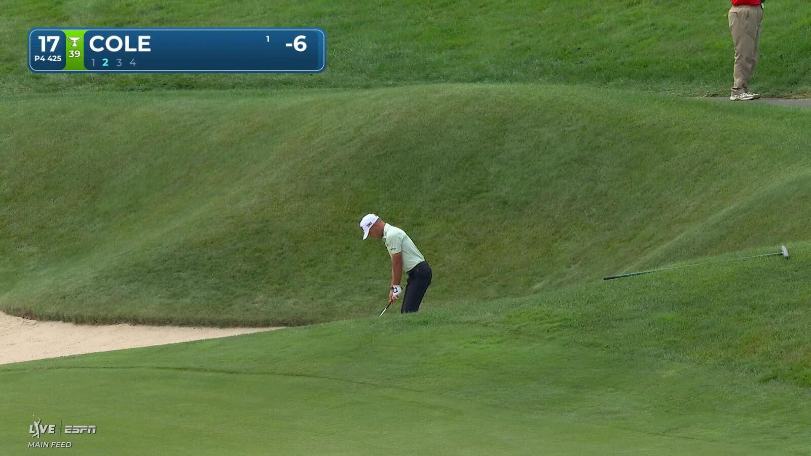 Eric Cole holes 162-yard bunker shot, sets up birdie on No. 17 at Travelers