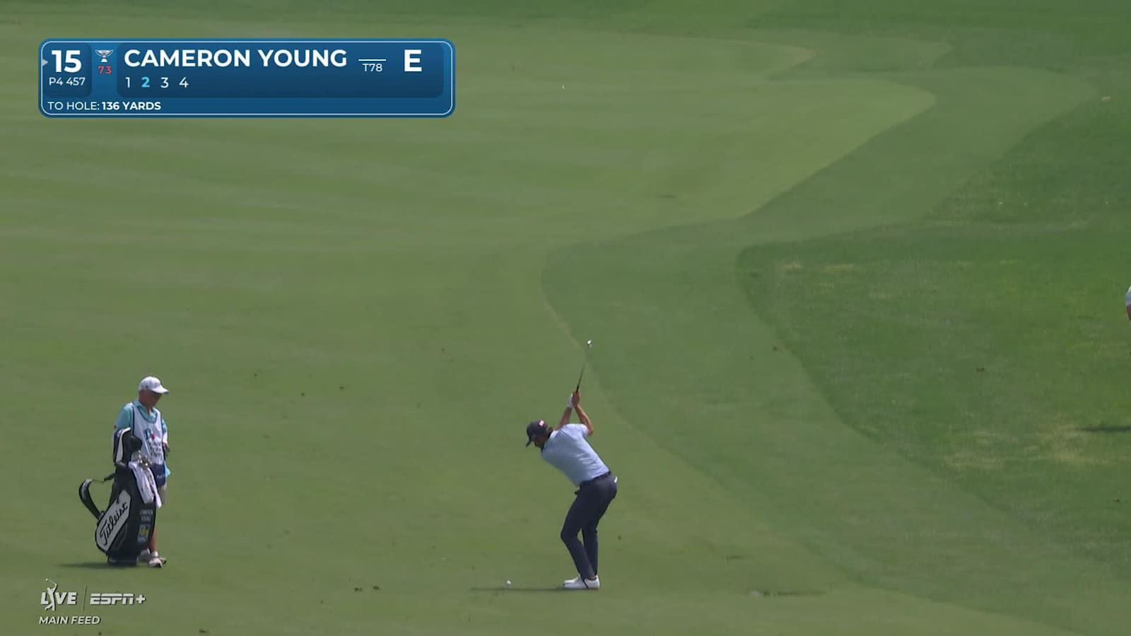 Cameron Young's wedge above flag yields birdie at Valero