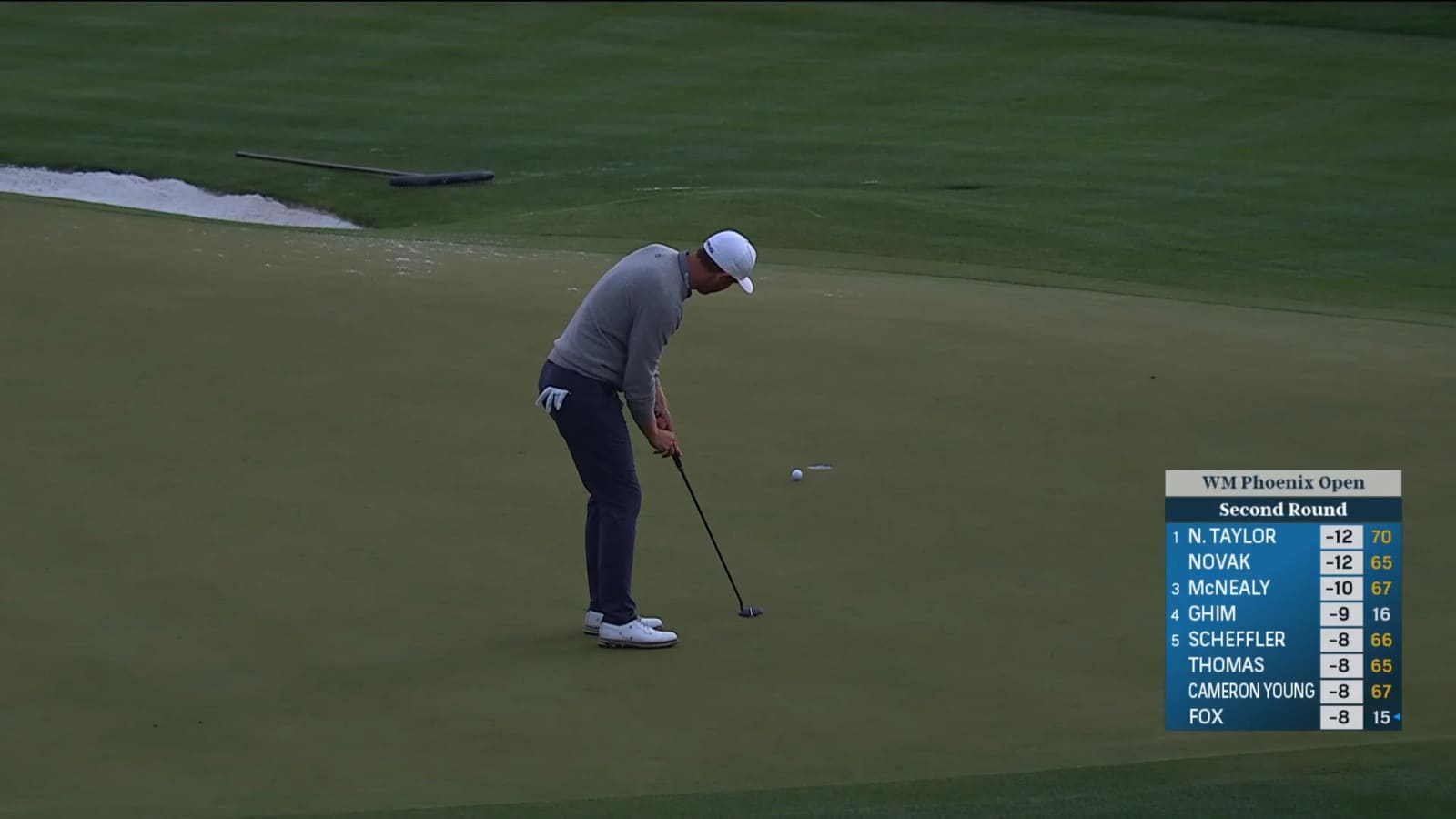 Seamus Power curls in a birdie putt at WM Phoenix Open