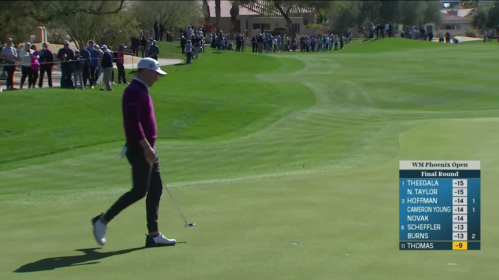 Justin Thomas drains 14-foot birdie putt at WM Phoenix Open