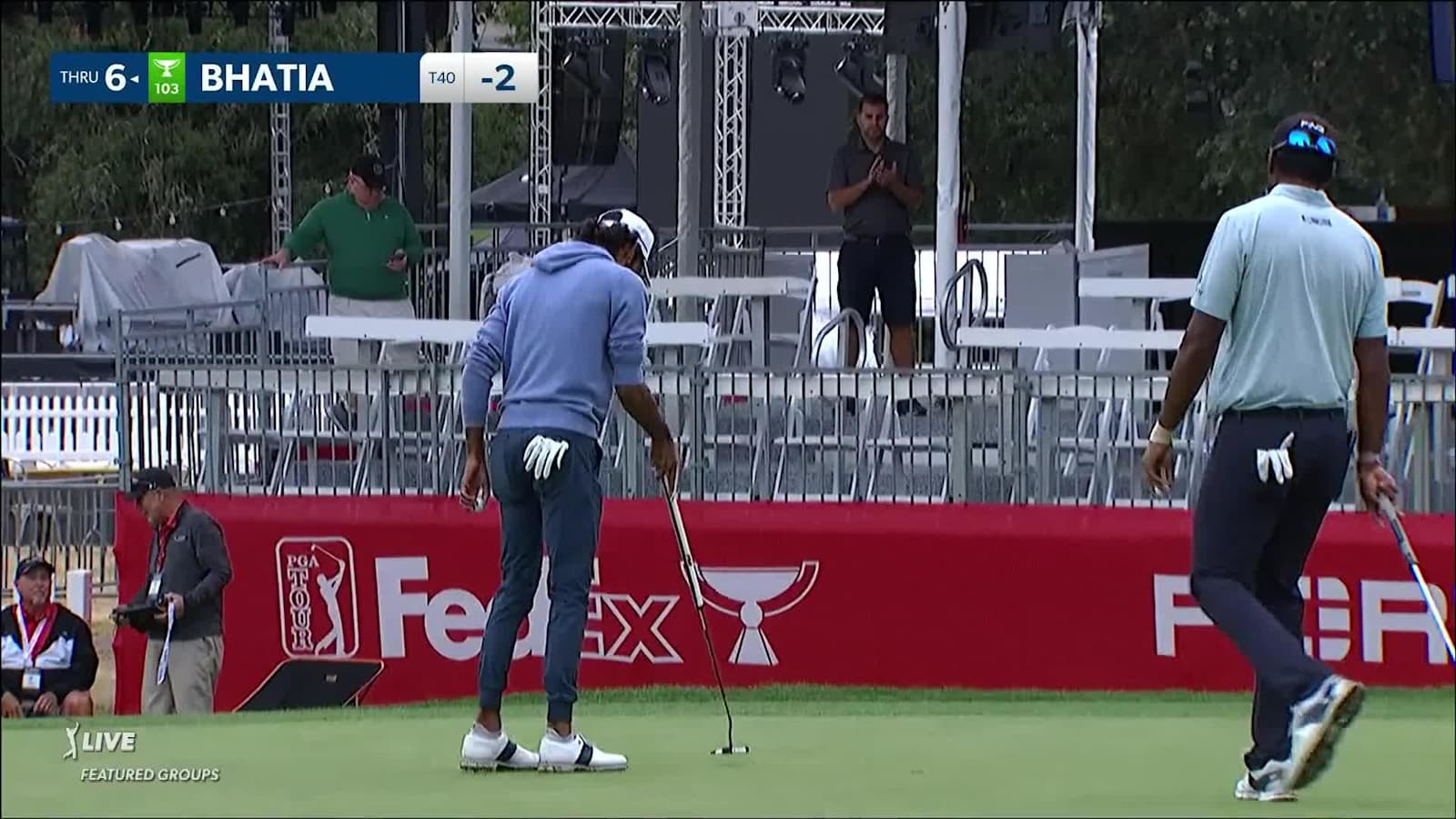 Akshay Bhatia makes birdie on No. 15 at Fortinet Championship