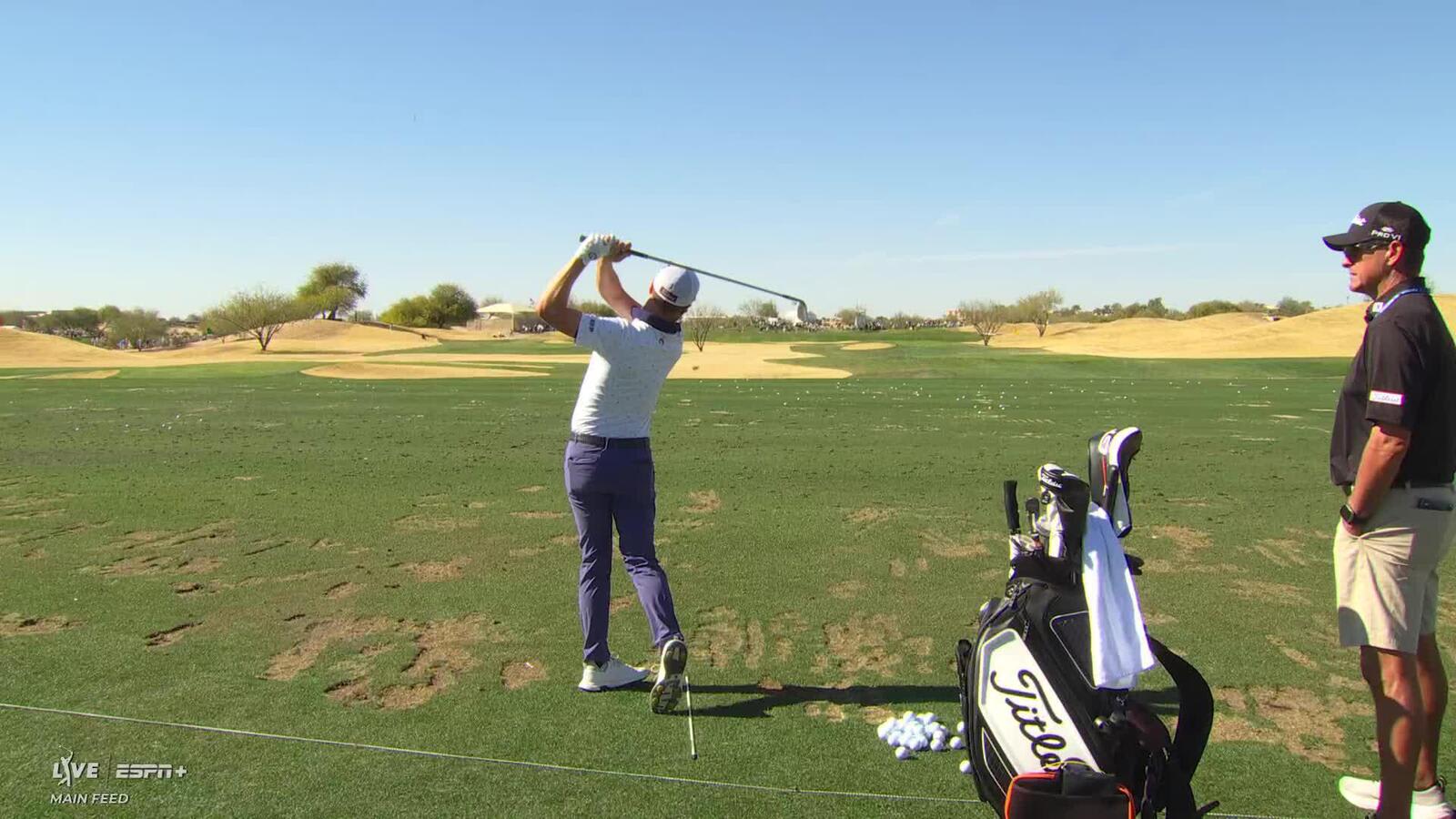Justin Thomas mic’d up on the range after Round 1 of WM Phoenix