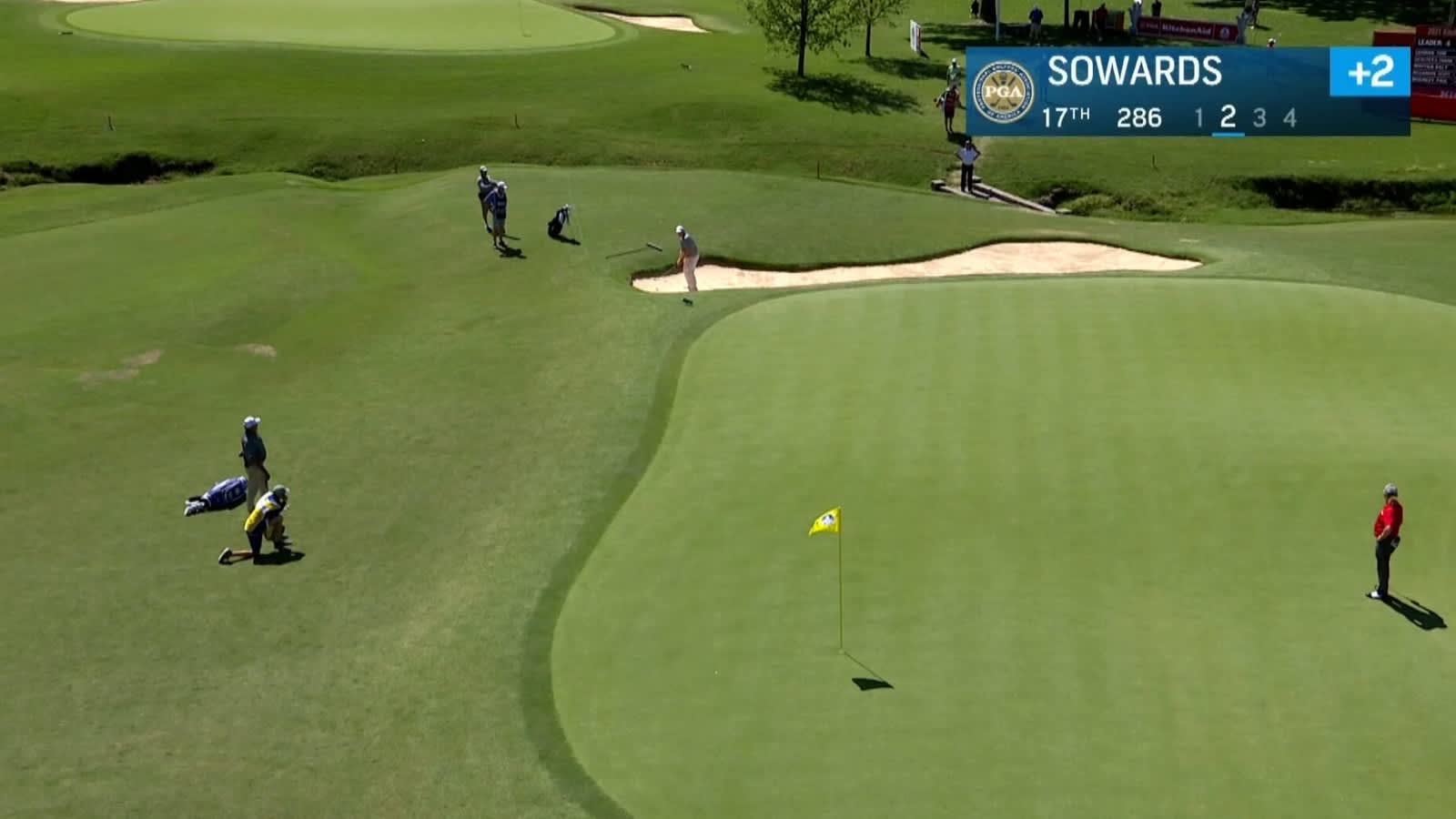 Bob Sowards hits nice shot from sand trap at the KitchenAid Senior PGA