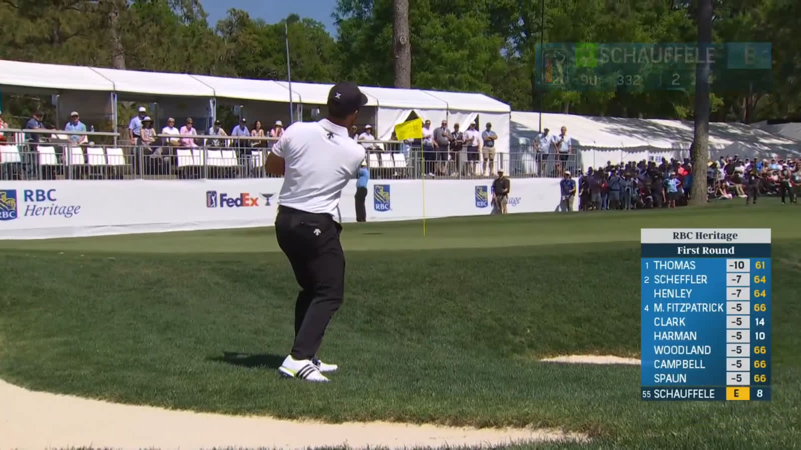 Xander Schauffele gets up-and-down for birdie at RBC Heritage