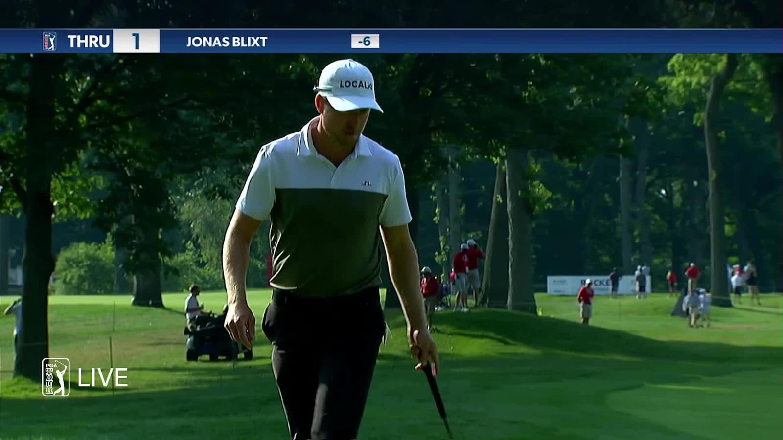 Jonas Blixt sinks a 16-foot birdie putt at Rocket Mortgage