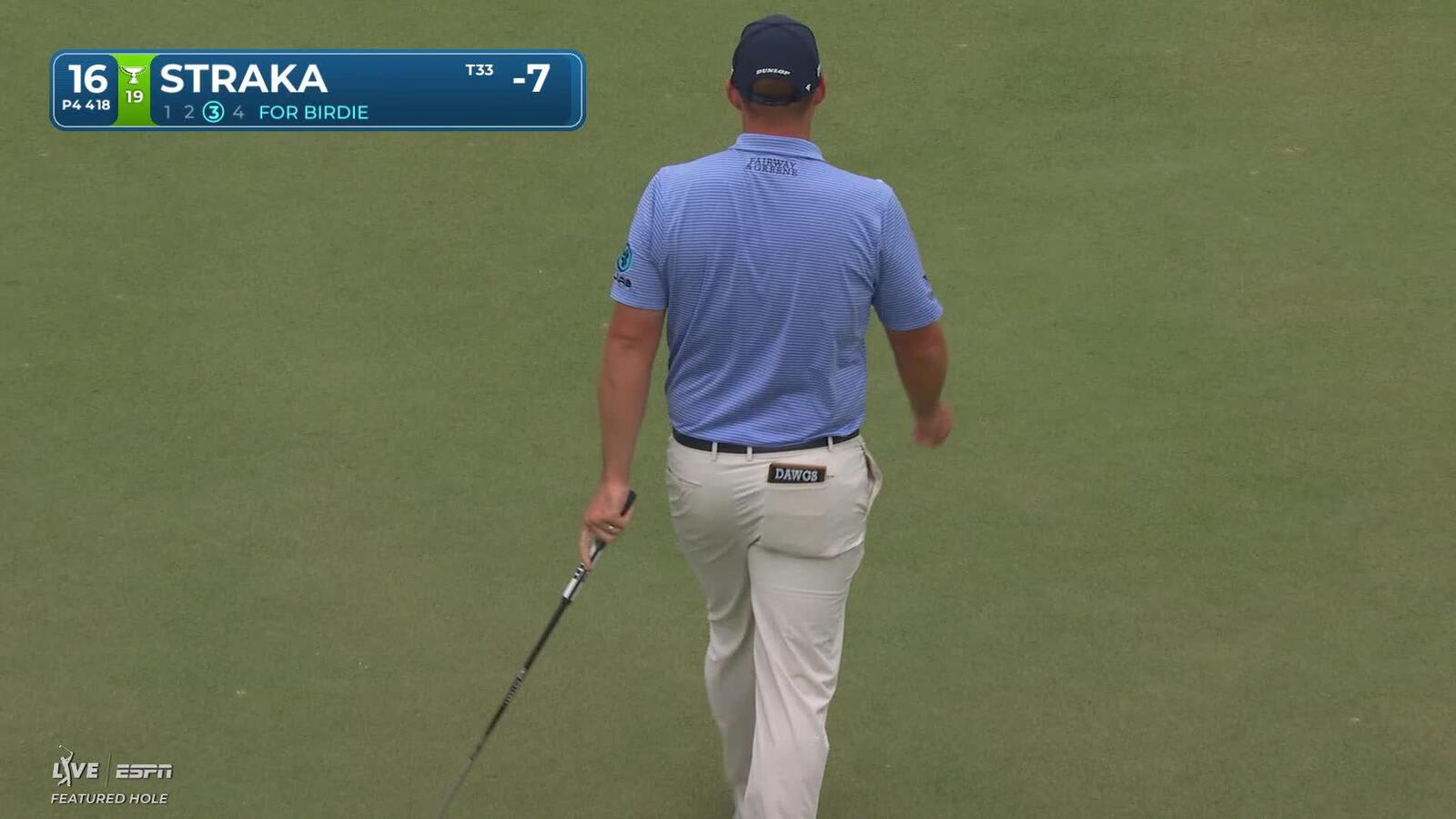 Sepp Straka sinks 20-foot birdie putt on No. 16 at RBC Heritage