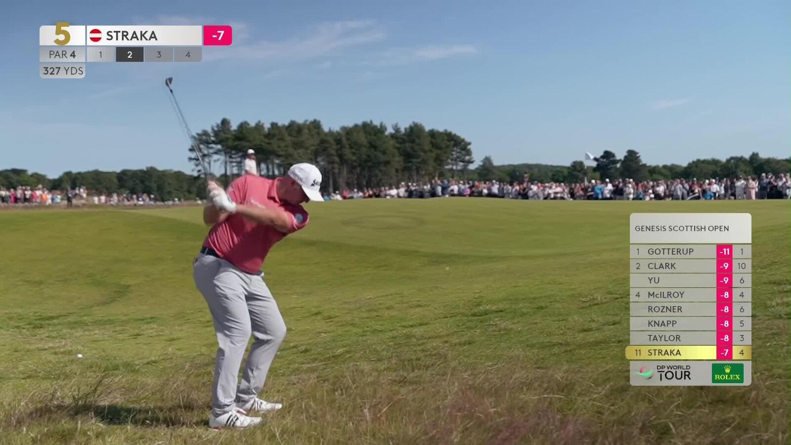 Sepp Straka makes birdie on No. 5 at Genesis Scottish Open