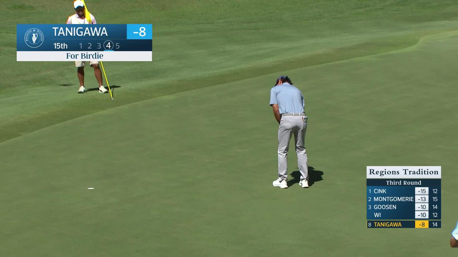Ken Tanigawa makes birdie on No. 15 at Regions Tradition