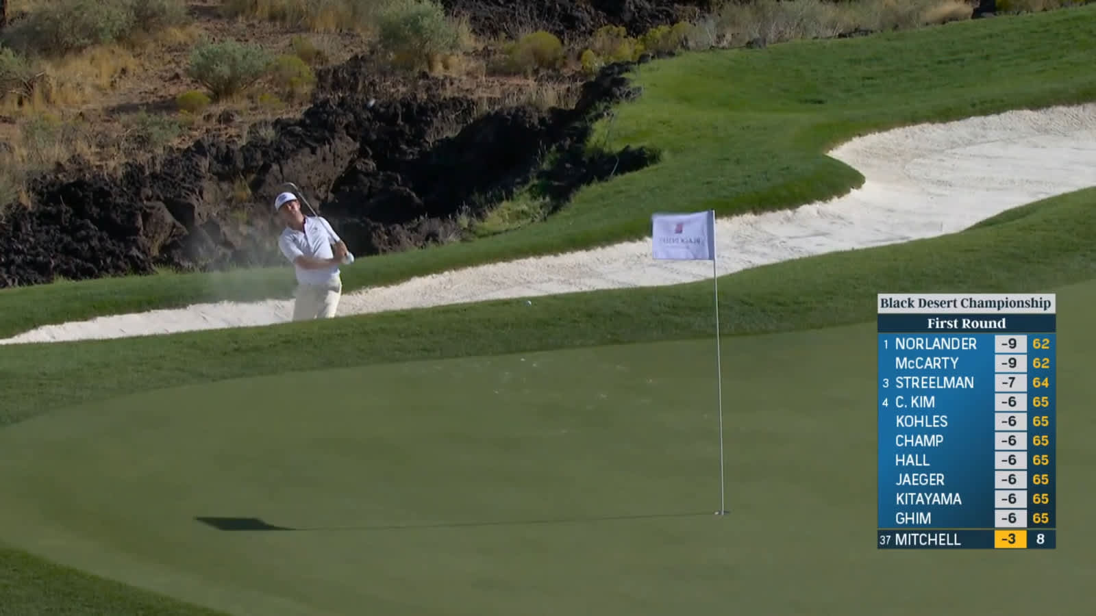 Keith Mitchell holes out from bunker to make birdie at Black Desert