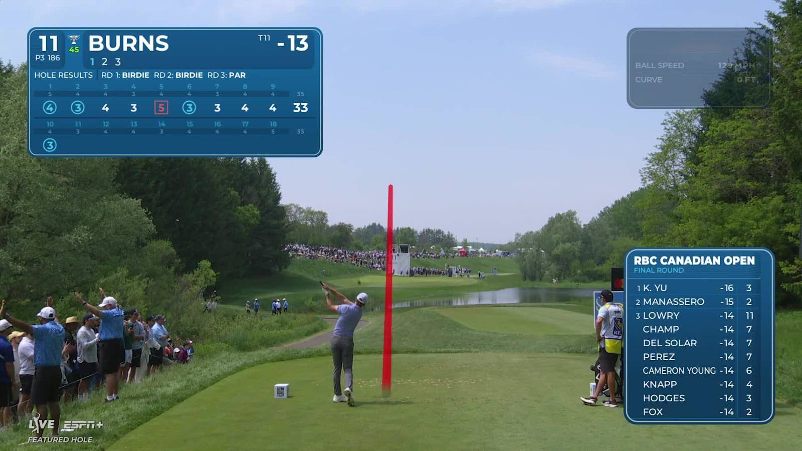 Sam Burns sinks a 22-foot birdie putt at RBC Canadian